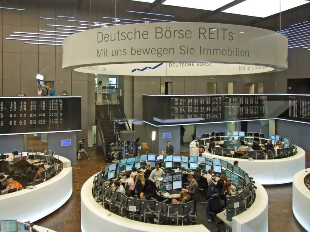 Blick auf den Handelssaal der Deutschen Börse