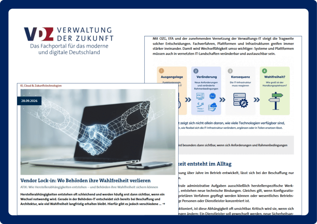 Expert article – Verwaltung der Zukunft vdz.org – Vendor lock-in: Where public authorities lose their freedom of choice