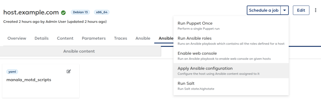 Apply Ansible configuration