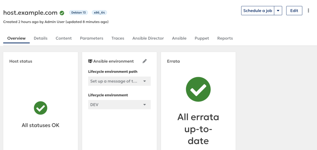 Assign Ansible environment to host