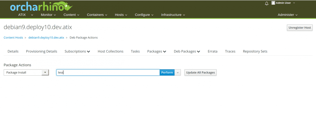 orcharhino Screenshot - Install Package