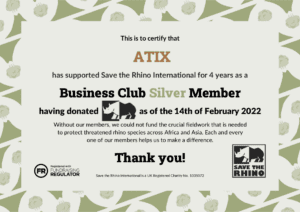 save the rhino certificate