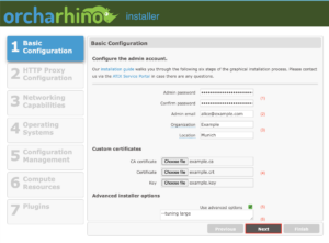 orcharhino 6.0 installer use advanced options